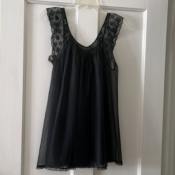 Black & Lace sheer see threw Baby Doll Teddy - Picture 4 of 4